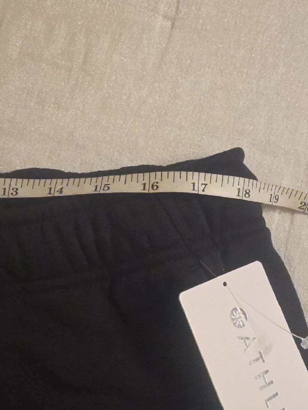 Athleta Black Heavyweight Terry Bermuda Shorts Adjustable Waist Size L - Picture 7 of 14